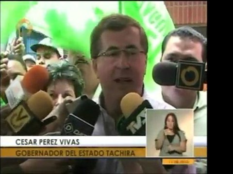 César Pérez Vivas, gob. del edo. Táchira, manifiesta su agra