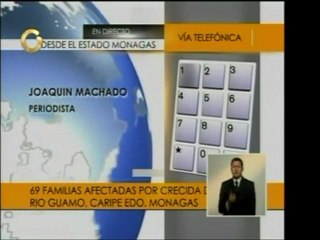 El río Guamo, en Monagas, se desbordó dejando 69 familias af