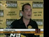 Tomás Guanipa de Primero Justicia rechaza acusaciones hechas