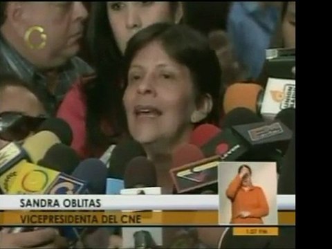 Rectora del CNE, Sandra Oblitas, se refiere a los observador