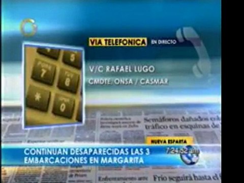Continúan desaparecidas las tres embarcaciones en Margarita