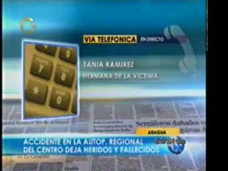 Accidente de tránsito en la Autopista Regional del Centro de