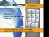 Trabajador de la Ferrominera Orinoco falleció por quemaduras