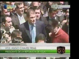 Presidente Hugo Chavez respalda a Rafael Correa. Apoya la te