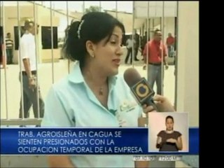 En Cagua, edo. Aragua, trabajadores de Agroisleña dicen sent