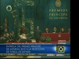 Selección Española de Fútbol recibe Premio Príncipe de Astur
