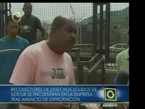 Los recolectores de desechos sólidos para Sidetur denuncian
