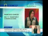 Francisco Garcés, Min. del Transporte, informa que está susp