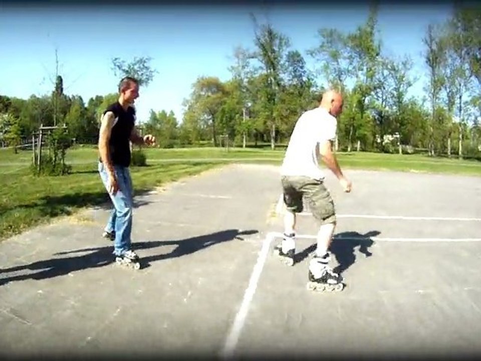 Roller slalom à plusieurs