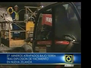 En Nueva Zelanda 27 mineros se encuentran atrapados por una