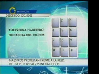 Educadores del estado Cojedes realizan una protesta el día d