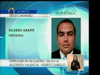 La autopista de Valencia - Puerto Cabello sufrió un nuevo de