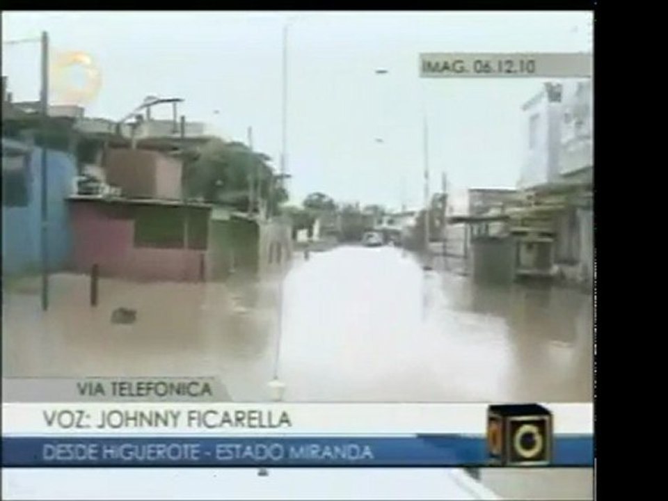 Desde las calles anegadas de Higuerote declaran los afectado