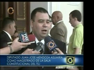 Declaraciones del diputado Juan José Mendoza, quien asumirá