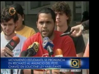 Estudiantes de la UCV se pronuncian en rechazo al anuncio de