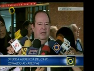 La Audiencia a Oswaldo Álvarez Paz fue pospuesta por conveni