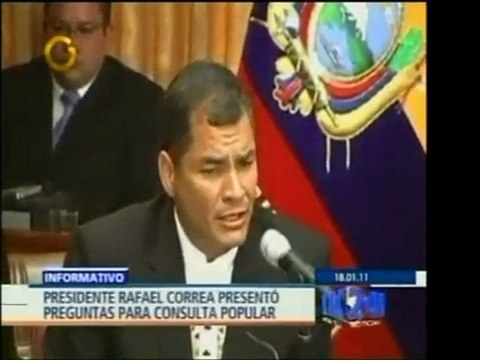 Presidente de Ecuador, Rafael Correa, impulsa la consulta de