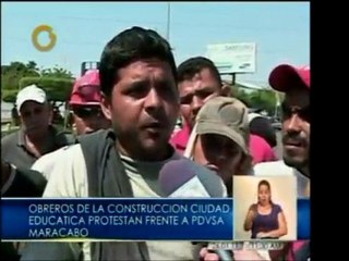Obreros de la Ciudad Educativa de Maracaibo protestan frente