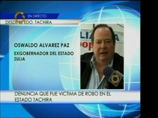 Oswaldo Álvarez Paz fue asaltado por un grupo armado en San
