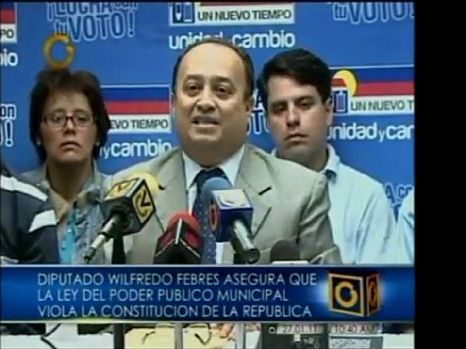 Dip. William Febres, de UNT, afirma que la Ley del Poder Púb