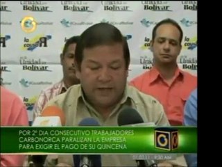 En CVG Carbonorca llevan dos días de paro exigiendo que se l