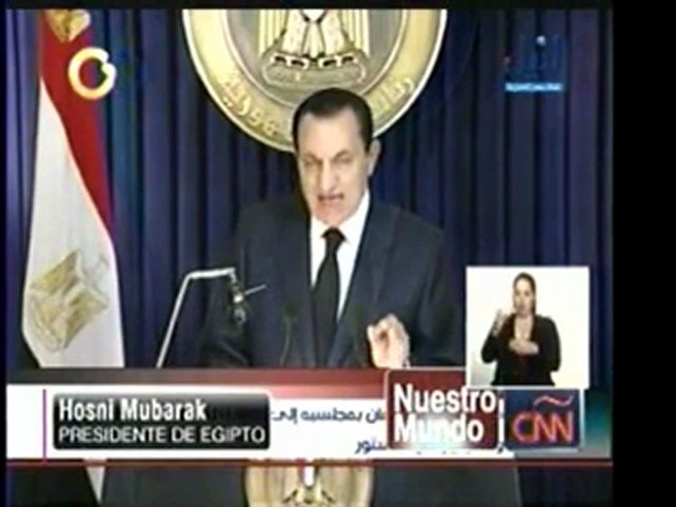 El presidente de Egipto, Hosni Mubarak, anunció que no será