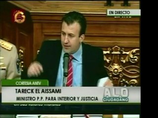 Tareck el Aissami, del despacho de interior y Justicia, resp