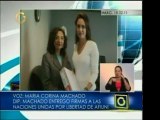 Dip. María Corina Machado consignó ante agencia de la ONU de