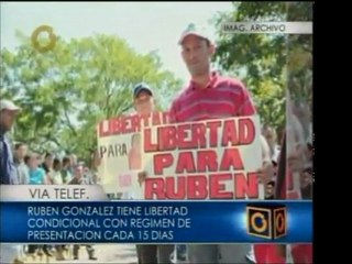 Rubén González sale de prisión y llama a la unión de los tra