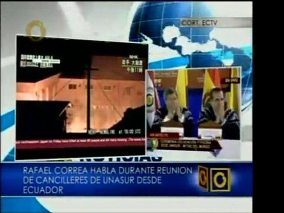 Presidente de Ecuador Rafael Correa habla durante la instala
