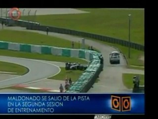 Pastor Maldonado chocó su vehículo en la segunda sesión de p