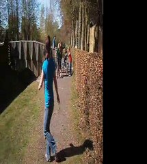 Leanne Popping Out Of Monikie Hedge