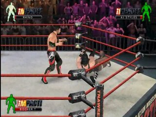 tna ipact - aj style and booker t vs rhino