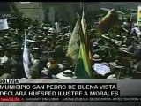 Evo Morales visita remoto pueblo de San Pedro Buena Vista