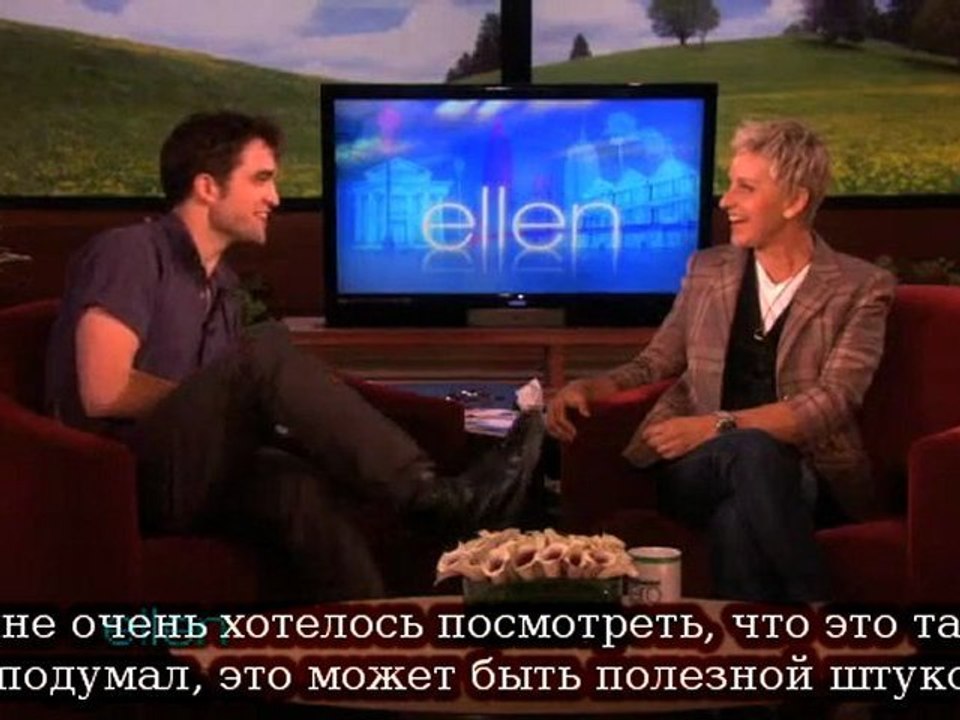 Robert Pattinson with ellen, 2011, русские титры
