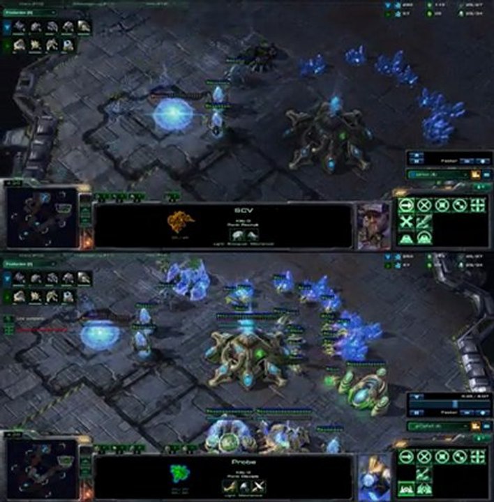 [SC2] xertion VS prOpKeX : View of 2 players Starcraft II