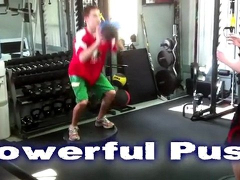 DRYLAND HOCKEY DRILL: Bosu Med Ball Squat