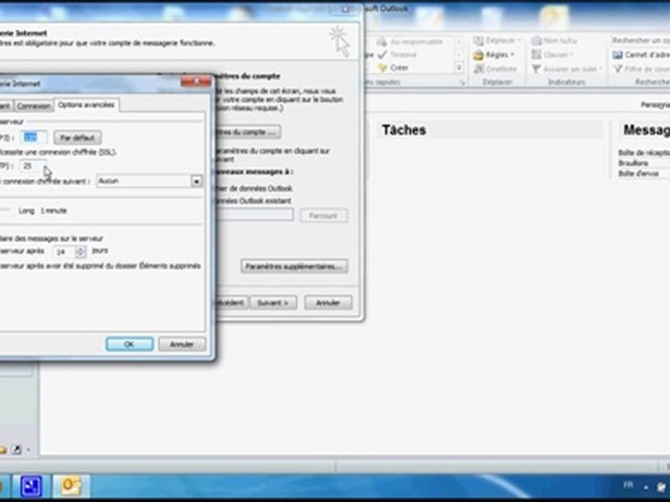configurer un compte de messagerie avec Outlook2010 windows xp