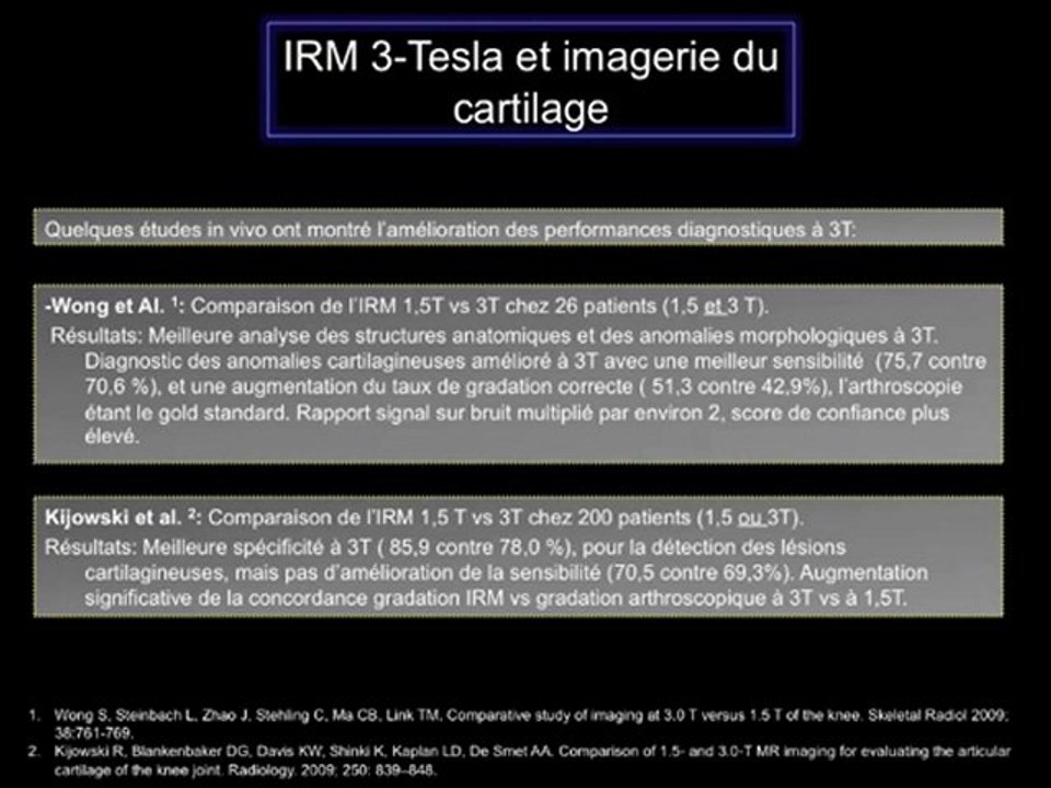 Gonarthrose et IRM 3 Tesla