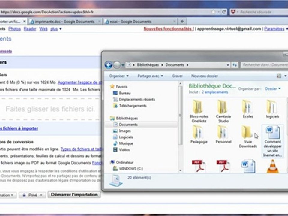 Gestion de fichiers sur Google docs