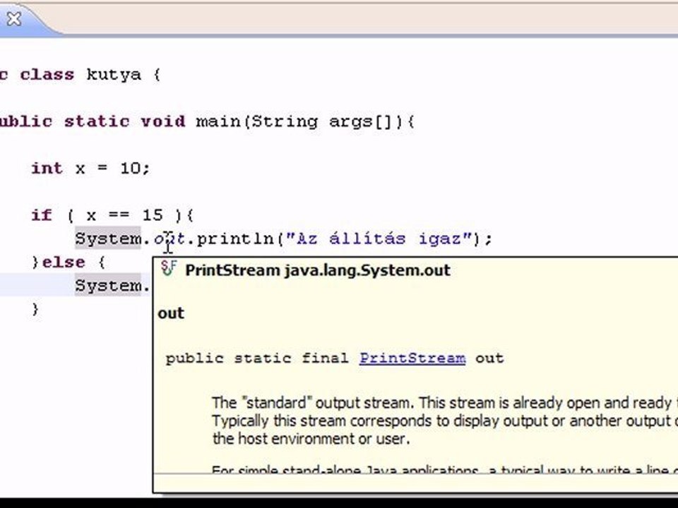 JAVA Tutorial 7. - Elágazás (magyar - progvideo.hu)