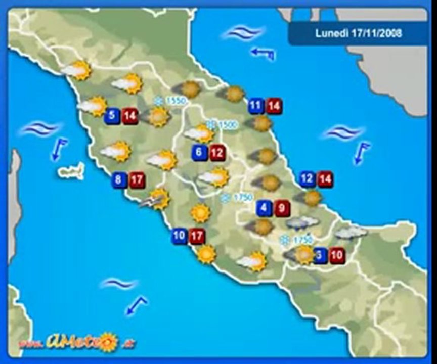 Meteo e previsioni Italia,meteo - www.ilmeteo.it 17/11/2008