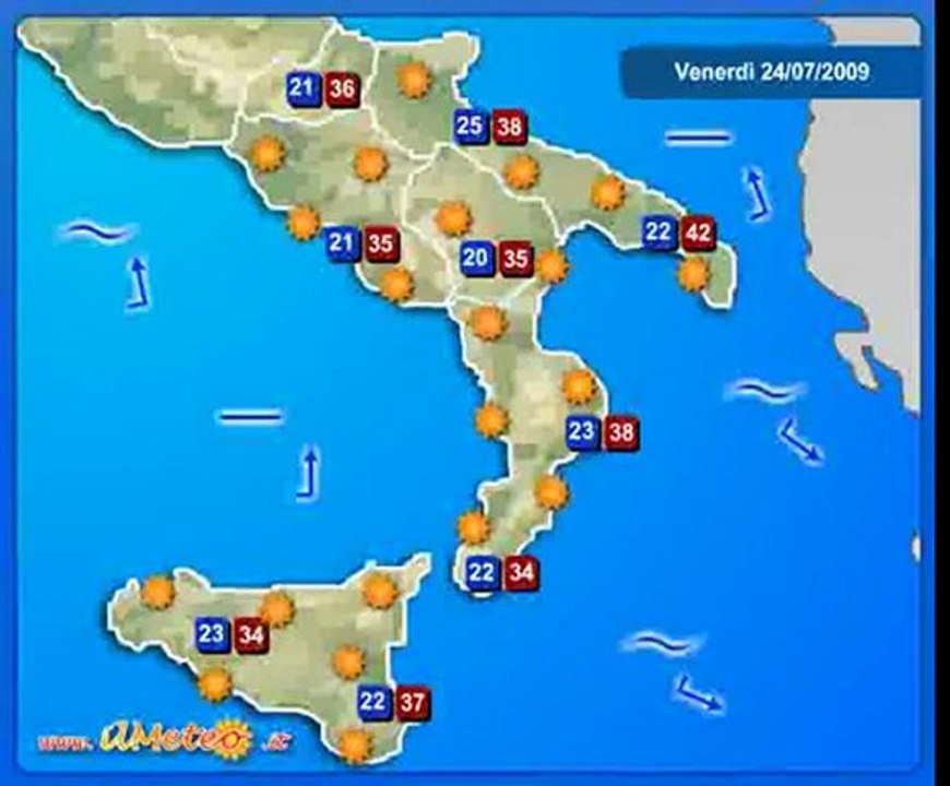 Meteo Italia 24/07/2009 - Previsioni by ilMeteo.it