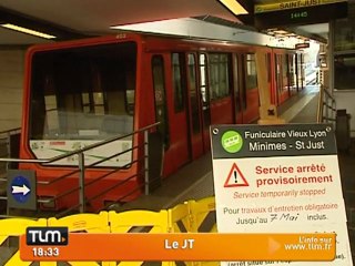 Lyon: le funiculaire à l'arrêt