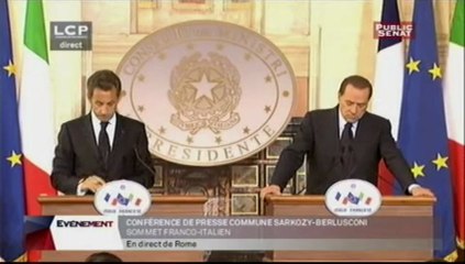EVENEMENT,Conférence de presse de Nicolas Sarkozy et Silvio Berlusconi