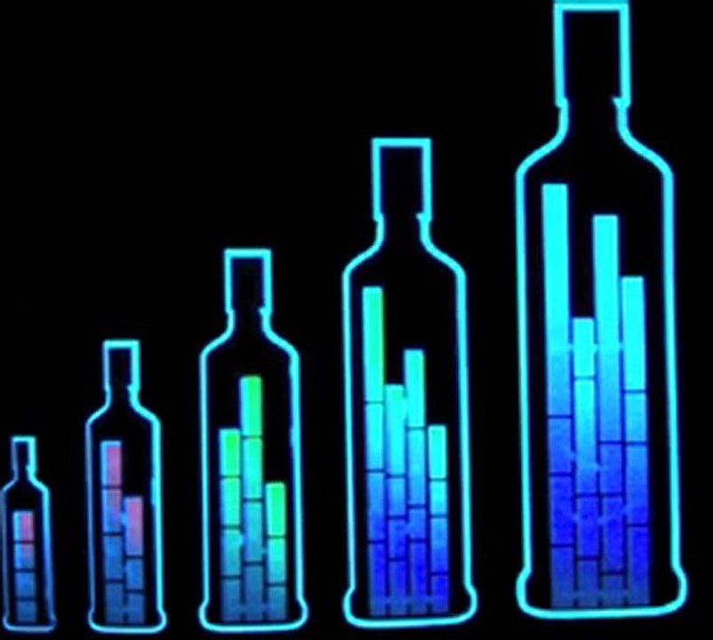 Bottles Equalizer Light-up shirt (Sound Activated) by D.A.F. Designs