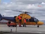 Ambulans helikopter yaralı doktor için uçtu