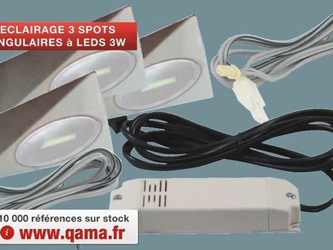 kit 3 spots triangulaires à leds 3watts - par Qama