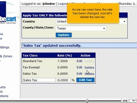 Configure sales tax in CubeCart by VodaHost.com web hosting