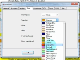 Optimus Guide | NinjaTrader 7's Log Tab